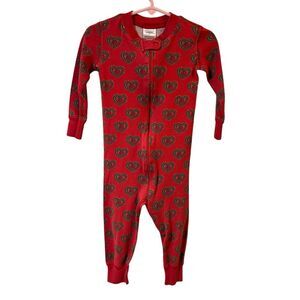 Hanna Andersson 100% Organic Cotton Baby Sleeper Swedish Hearts Sz 2 Valentines